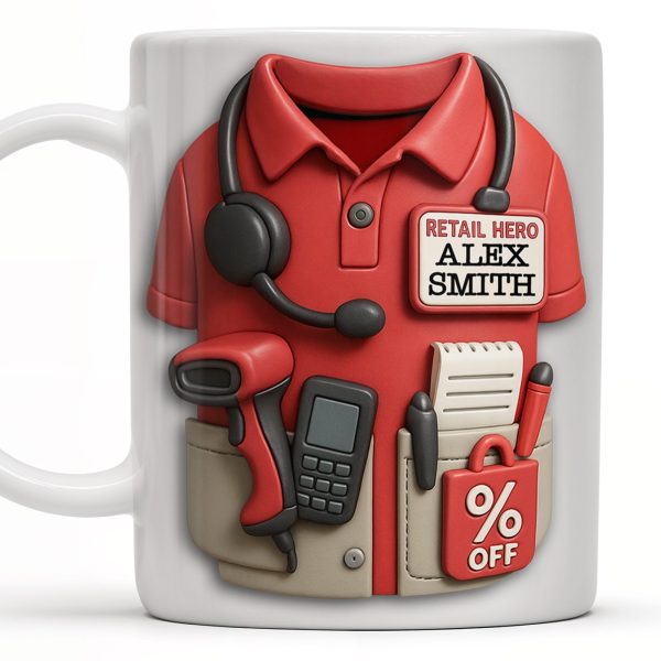 Celebrate Your Retail Hero, Shirt, Headset, And Discount Tag - Personalized Custom Coffee Mug - OFW006_MG