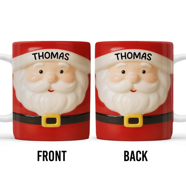 Celebrates Christmas With A Cheerful Santa Design - Personalized Custom Coffee Mug - XMAS092_MG