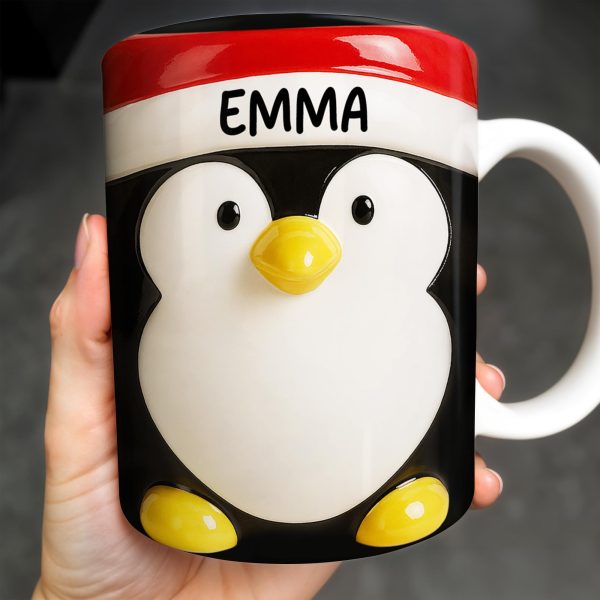 Celebrates Christmas With A Cheerful Santa Design - Personalized Custom Coffee Mug - XMAS092_MG