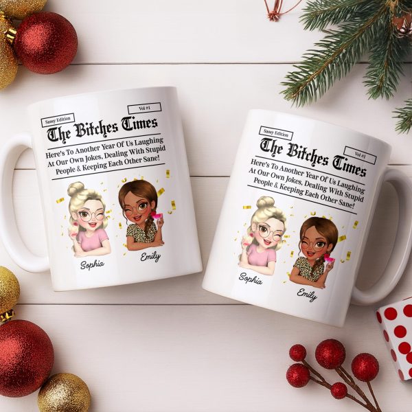 Celebrating Another Year Of Friendship And Laughter - Personalized Custom Coffee Mug - BST521_MG