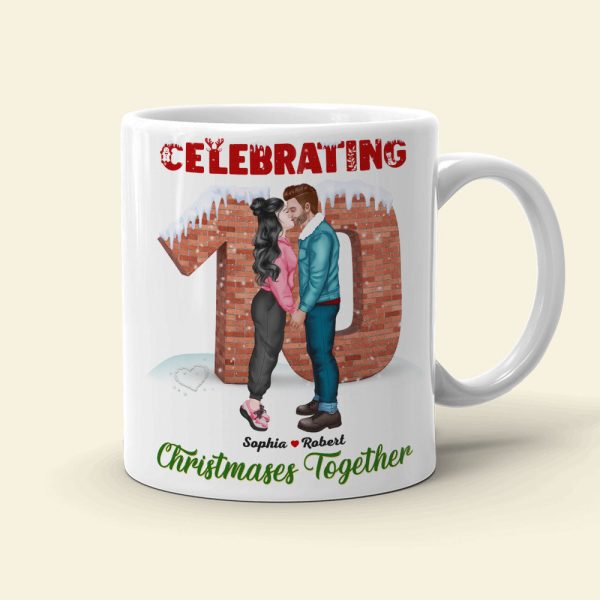 Celebrating Christmas Together, Couple Gift, Personalized Mug, Anniversary Couple Mug, Christmas Gift