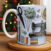 Celebrating the Art of Crafting With Sewing Essentials - Personalized Custom Coffee Mug - JBS087_MG