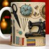 Celebrating the Art of Crafting With Sewing Essentials - Personalized Custom Coffee Mug - JBS087_MG