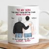 Ceramic Mug for Son from Dad, Warm Family Artwork, Keeps Hot Drinks, Creative Gift for New Dads, Birthdays or Father's Day