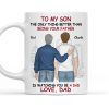 Ceramic Mug for Son from Dad, Warm Family Artwork, Keeps Hot Drinks, Creative Gift for New Dads, Birthdays or Father's Day