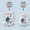 Ceramic Mug for Son from Dad, Warm Family Artwork, Keeps Hot Drinks, Creative Gift for New Dads, Birthdays or Father's Day
