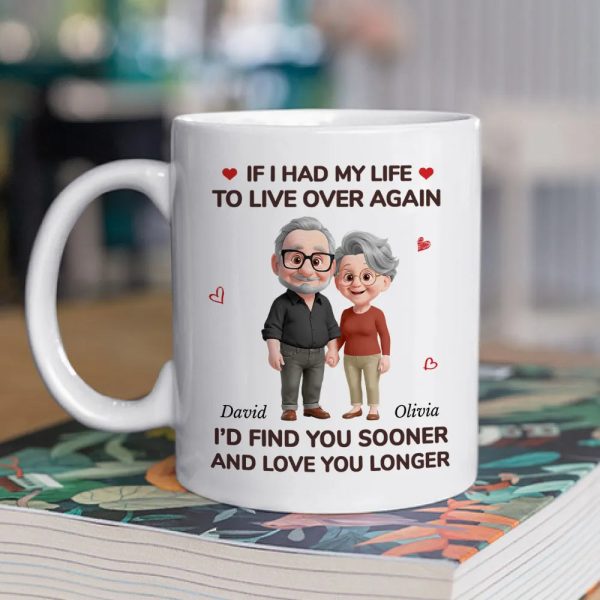 Ceramic Mug Personalized for Couples, If I Had My Life to Live Over Again Quote, Heartwarming Valentine Gift