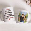Ceramic Mug Personalized with Sweet Internet Love Message, Park Couple Art, Unique Valentine's Day Gift for Couple