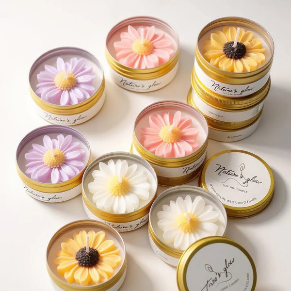 Chamomile Scented Soy Wax Candle in Flower Tin