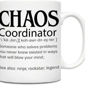 Chaos Coordinator Coffee Mug, Funny Appreciation Gift for Boss Manager Teacher Nurse Mom, Birthday Christmas Gift