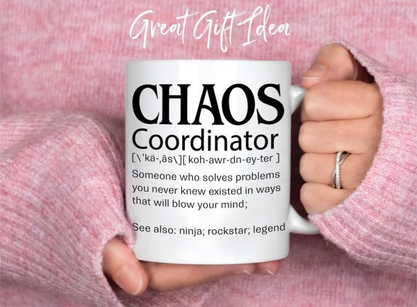 Chaos Coordinator Coffee Mug, Funny Appreciation Gift for Boss Manager Teacher Nurse Mom, Birthday Christmas Gift