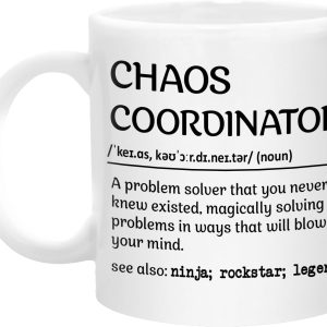 Chaos Coordinator Coffee Mug, Funny Gift for Boss Lady Teacher Mom Manager, Appreciation Birthday Christmas Gift