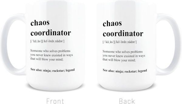 Chaos Coordinator Coffee Mug, Funny Gift for Teacher Boss Manager Coworker, Birthday Christmas Appreciation Gift