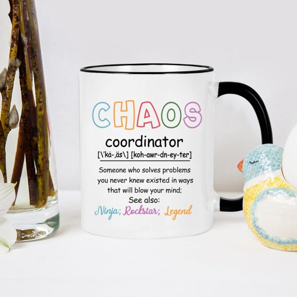 Chaos Coordinator Coffee Mug, Funny Office Gift for Boss Coworker Manager, Birthday Christmas Appreciation Gift