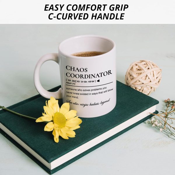 Chaos Coordinator Coffee Mug, Funny Office Gift for Boss Manager Coworker, Birthday Christmas Appreciation Gift