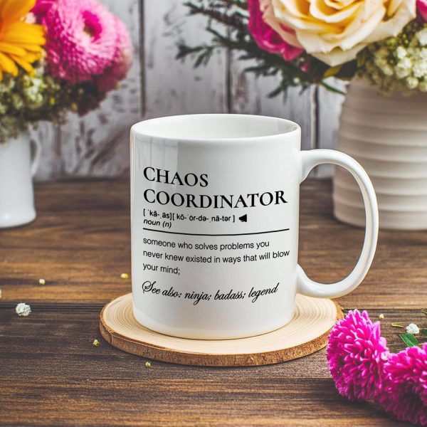 Chaos Coordinator Coffee Mug, Funny Office Gift for Boss Manager Coworker, Birthday Christmas Appreciation Gift