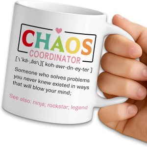 Chaos Coordinator Definition Coffee Mug, Funny Office Gift for Boss Manager Teacher Mom, Birthday Christmas Appreciation Gift