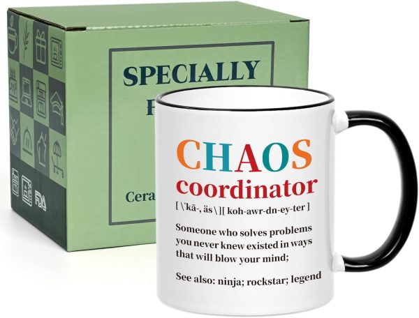 Chaos Coordinator Funny Coffee Mug, Appreciation Gift for Boss Manager Teacher Coworker Nurse Mom, Birthday Christmas Gift