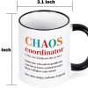Chaos Coordinator Funny Coffee Mug, Appreciation Gift for Boss Manager Teacher Coworker Nurse Mom, Birthday Christmas Gift