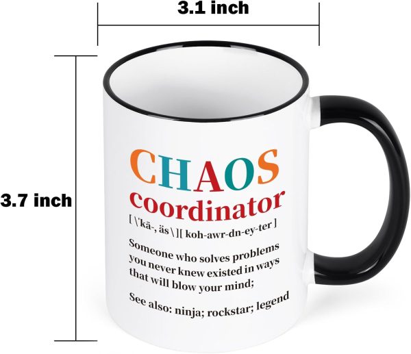 Chaos Coordinator Funny Coffee Mug, Appreciation Gift for Boss Manager Teacher Coworker Nurse Mom, Birthday Christmas Gift