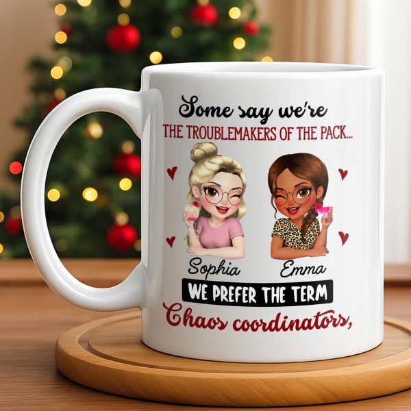 Chaos Coordinators, Cartoon Characters And Hearts - Personalized Custom Coffee Mug - BST494_MG
