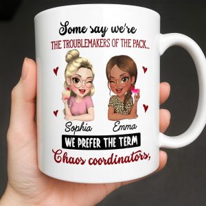 Chaos Coordinators, Cartoon Characters And Hearts - Personalized Custom Coffee Mug - BST494_MG