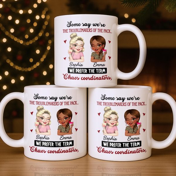 Chaos Coordinators, Cartoon Characters And Hearts - Personalized Custom Coffee Mug - BST494_MG