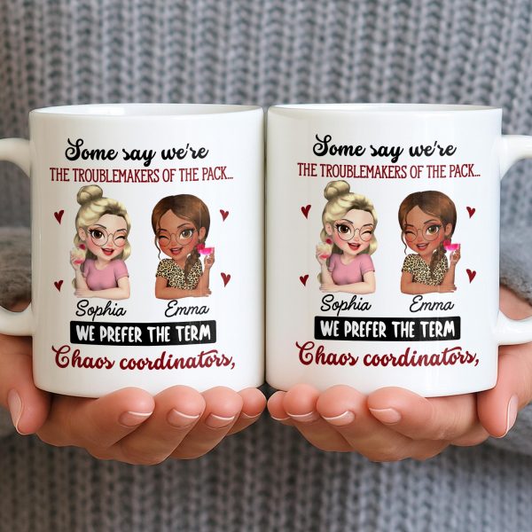 Chaos Coordinators, Cartoon Characters And Hearts - Personalized Custom Coffee Mug - BST494_MG