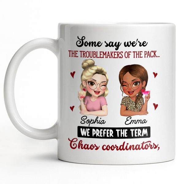 Chaos Coordinators, Cartoon Characters And Hearts - Personalized Custom Coffee Mug - BST494_MG