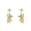 Charming Cubic Zirconia Bear & Star Stud Earrings