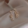 Charming Cubic Zirconia Bear & Star Stud Earrings