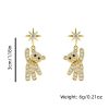 Charming Cubic Zirconia Bear & Star Stud Earrings