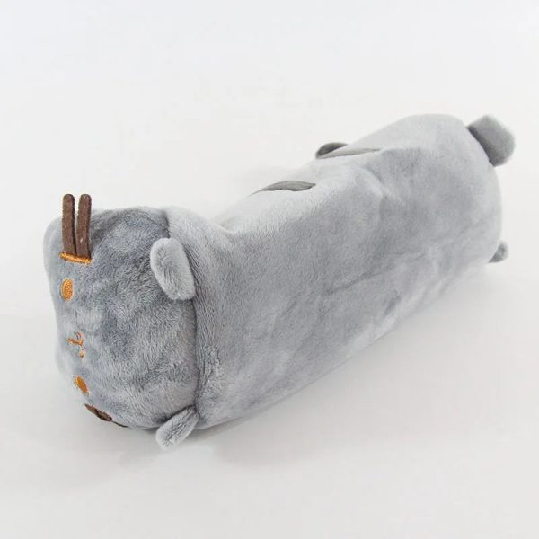 Charming Gray Cat Plush Pencil Case - Cute Storage for Students & Friends
