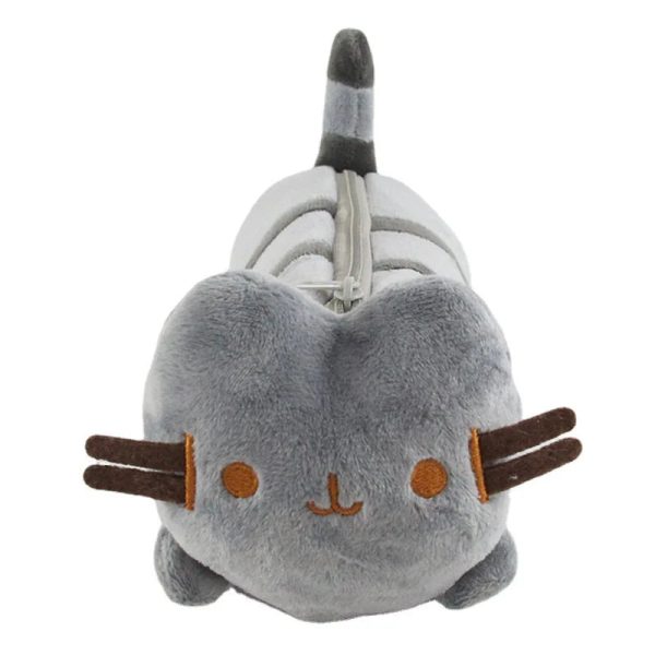 Charming Gray Cat Plush Pencil Case - Cute Storage for Students & Friends