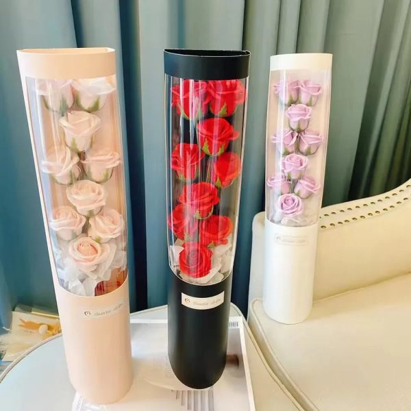 Charming Rose Bouquet Soap Flower Gift Box with LED Light for Valentine’s Day and Special Occasions