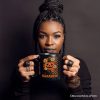 Checkered Floral Pumpkin Personalized Mug, Retro Preppy Halloween Gift with Custom Name for Spooky Season Vibes