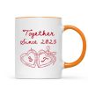 Cheers To Forever Couple Custom Heart Locket - Personalized Mug - Gift For Her, Gift For Him