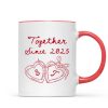 Cheers To Forever Couple Custom Heart Locket - Personalized Mug - Gift For Her, Gift For Him