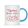 Cheers To Forever Couple Custom Heart Locket - Personalized Mug - Gift For Her, Gift For Him