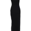 Chic Square Neck High Slit Bodycon Sleeveless Formal Maxi Dress - Black