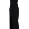 Chic Square Neck High Slit Bodycon Sleeveless Formal Maxi Dress - Black