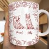 Chinoiserie Toile Dog - Personalized White Edge-to-Edge Mug