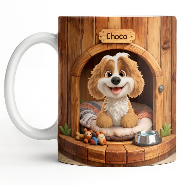 Choco, Cute Dog In A Cozy Dog House - Personalized Custom Coffee Mug - DOG135_MG
