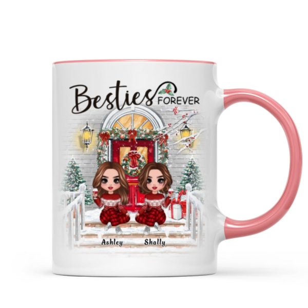 Christmas Best Friends Sisters Front Porch Personalized Mug