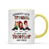 Christmas Besties Apparently We're Trouble When We're Together - Personalized Mug