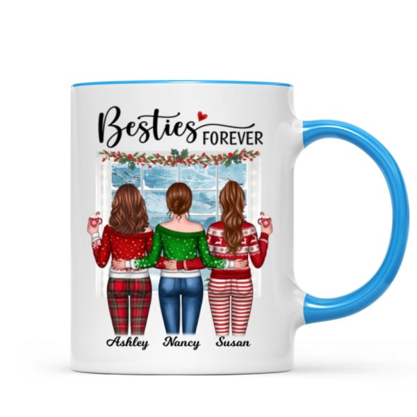 Christmas Besties Back View By Window Personalized Mug