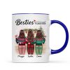Christmas Besties Standing Back View In House Personalized Mug