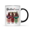 Christmas Besties Standing Back View In House Personalized Mug