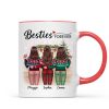 Christmas Besties Standing Back View In House Personalized Mug