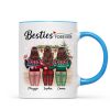 Christmas Besties Standing Back View In House Personalized Mug